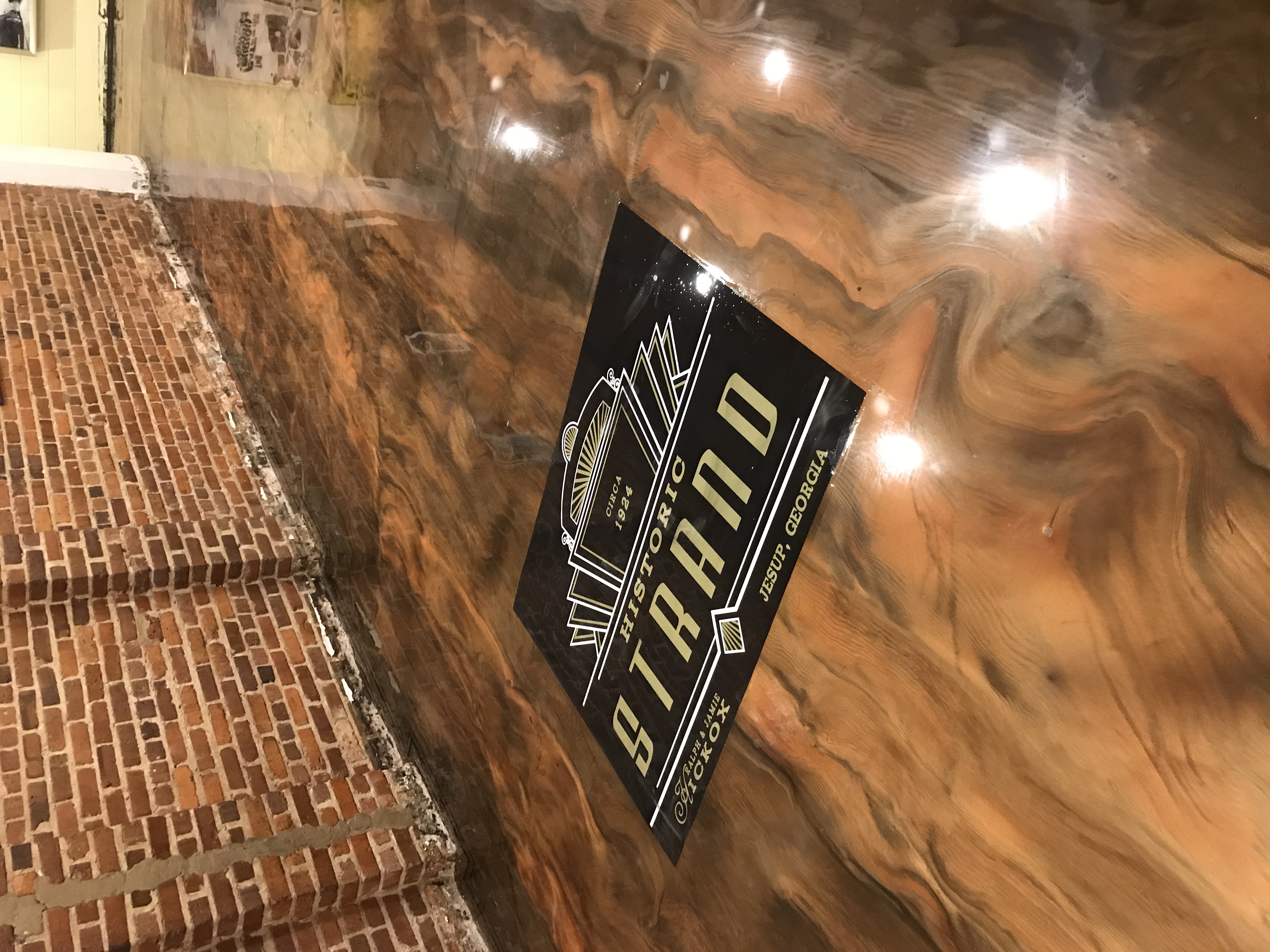 Copper metallic epoxy in commercial theater Georgia