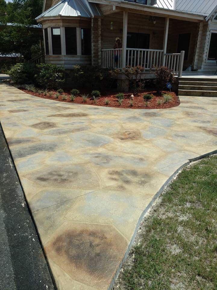 Decorative stone concrete driveway coating Savannah GA