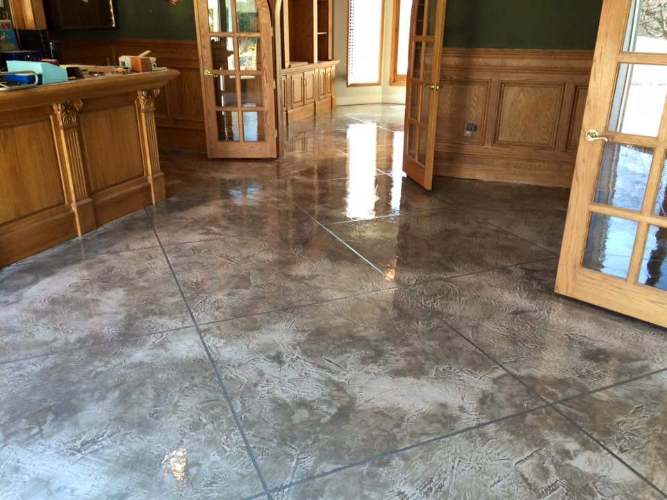 Residential decorative concrete flooring in Savannah GA